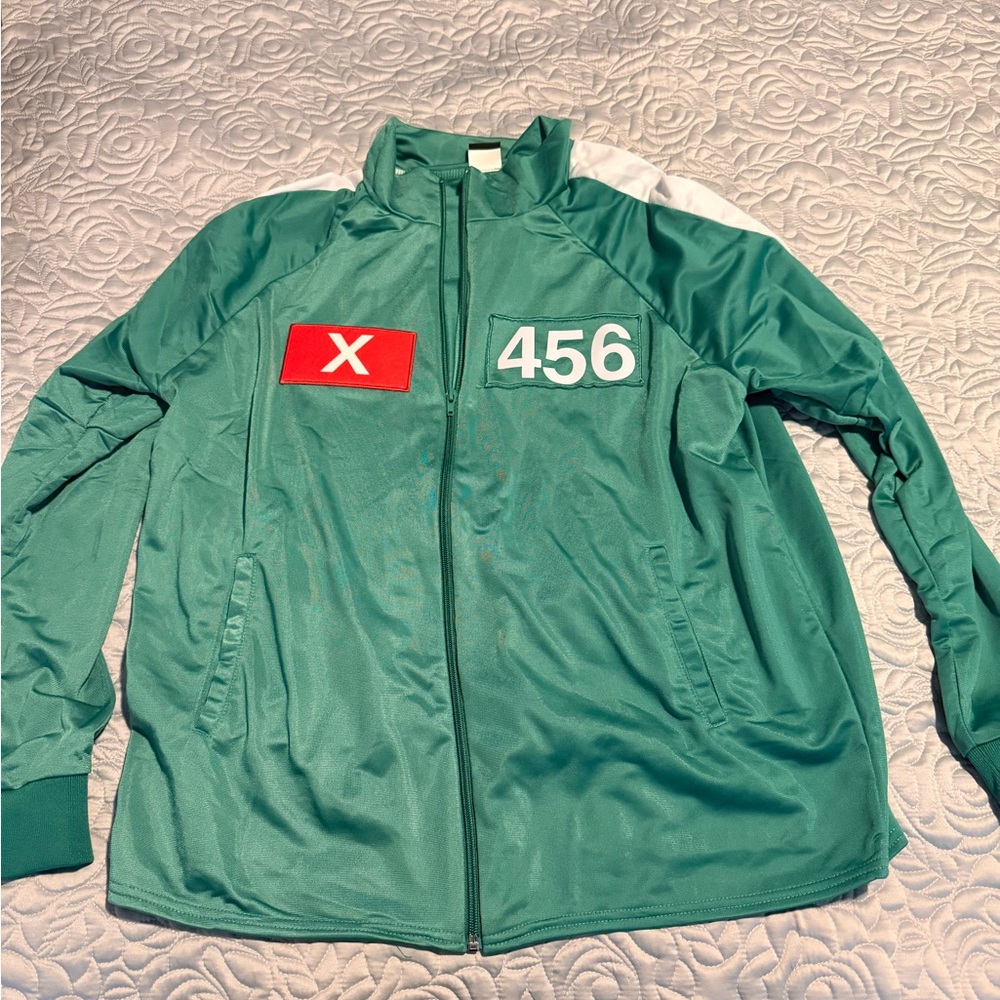 Squid Game Costume with Number Patches and Traffic Light